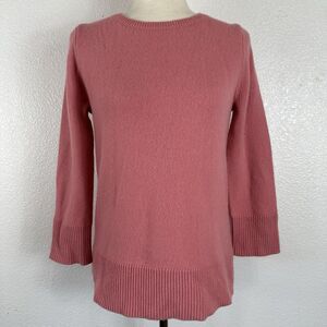 J Crew Wool Cashmere Sweater Women XXS Pink Soft Crew Neck Preppy